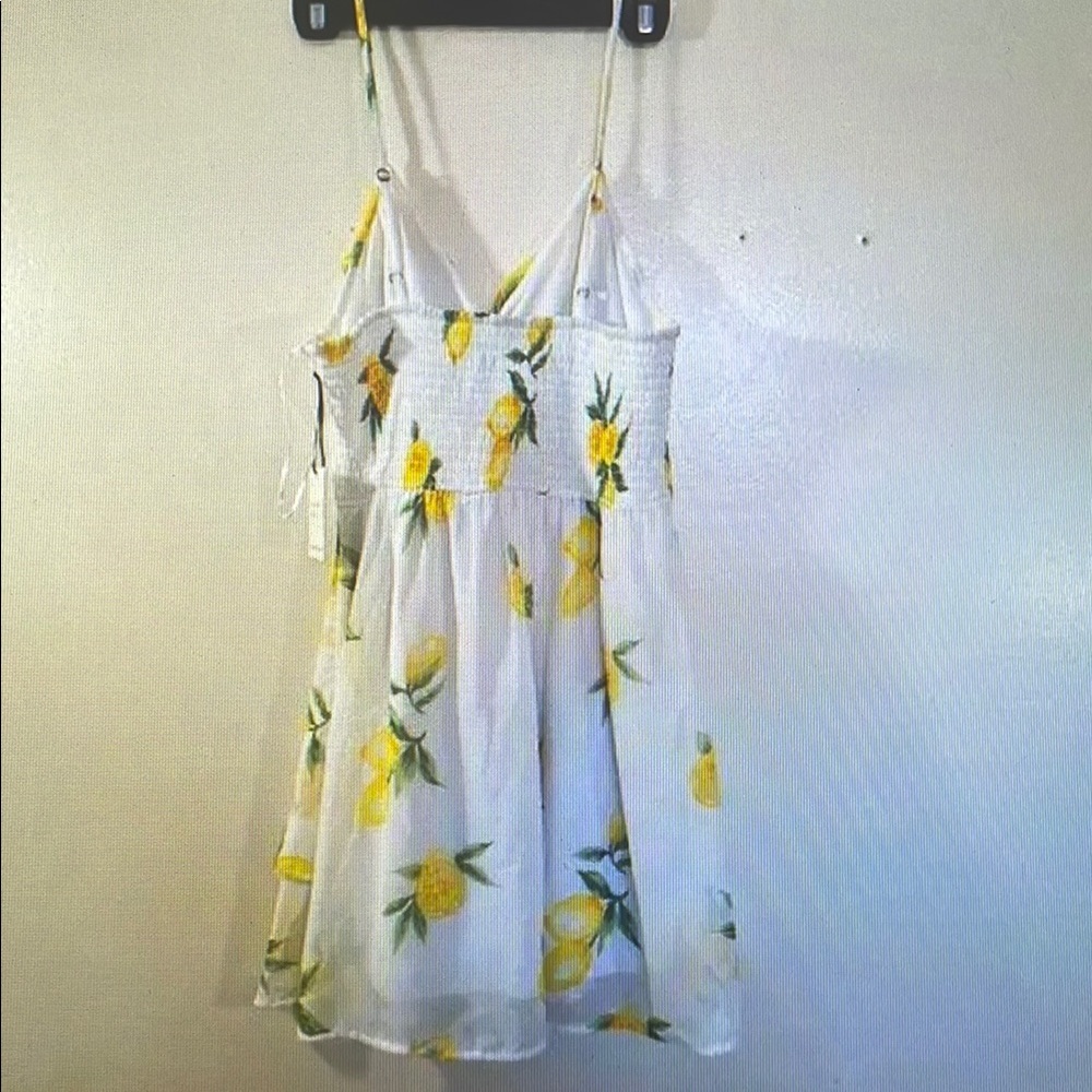White Dress with Lemon Print